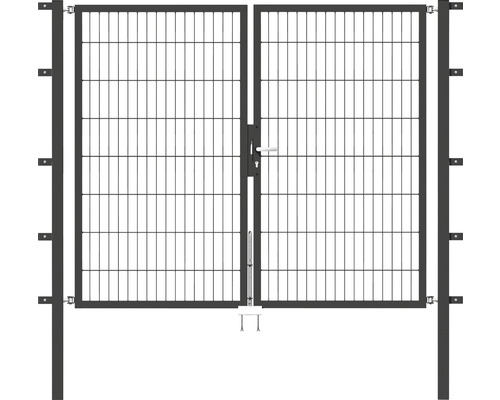 Doppeltor ALBERTS Flexo 200 x 160 cm 6/5/6 Rahmen 40x40 inkl. Pfosten 6 x 6 cm anthrazit