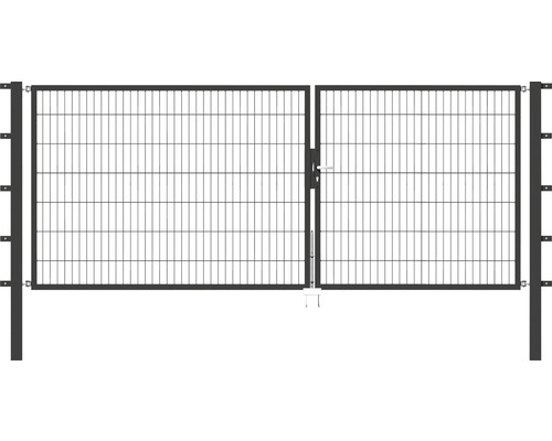 Doppeltor ALBERTS Flexo 6/5/6 350 x 140 cm inkl. Pfosten 8 x 8 cm anthrazit