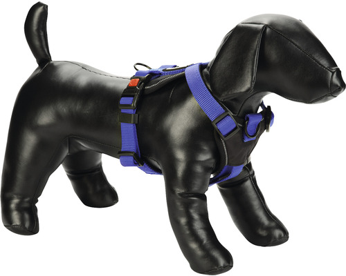 Harnais Karlie Art Sportiv Premium harnais en Y Taille L 25 mm 60 - 76 cm bleu Harnais pour chien avec sangles bleues sur un mannequin de chien