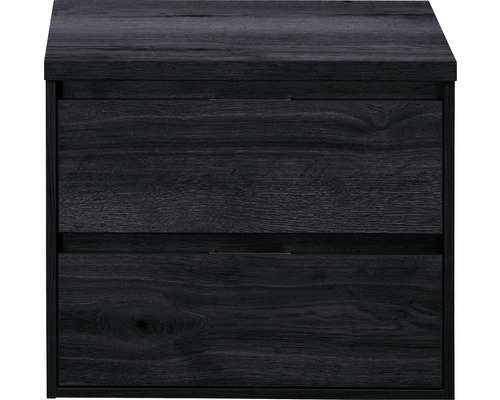 Meuble sous vasque sanox Porto lxhxp 70x59x50 cm black oak avec plan de toilette