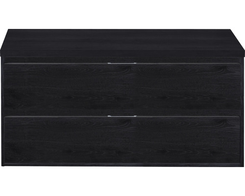 Waschbeckenunterschrank sanox Porto BxHxT 120x59x50 cm black oak inkl. Waschtischplatte Waschbeckenunterschrank sanox Porto BxHxT 120x59x50 cm black oak inkl. Waschtischplatte