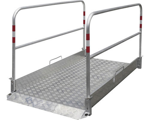 Passerelle aluminium anti-dérapante plaque antidérapante en alu 3/4 mm avec rampe d'accès 220 x 100 cm Passerelle aluminium anti-dérapante plaque antidérapante en alu 3/4 mm avec rampe d'accès 220 x 100 cm