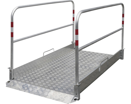 Passerelle aluminium anti-dérapante plaque antidérapante en alu 3/4 mm avec rampe d'accès 270 x 100 cm Passerelle aluminium anti-dérapante plaque antidérapante en alu 3/4 mm avec rampe d'accès 270 x 100 cm