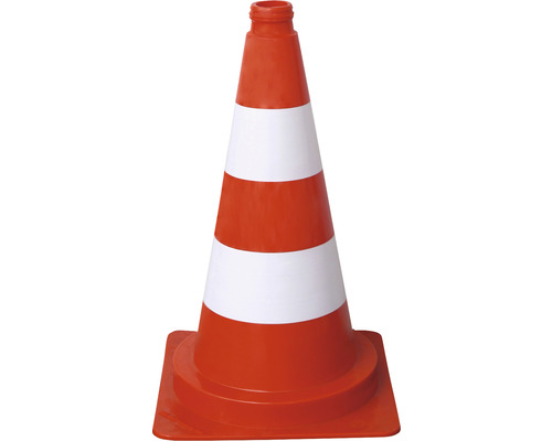 Cône de signalisation PVC lumineux le jour rouge et blanc Ø 36 cm 40 x 75 cm Cône de signalisation avec bandes blanches