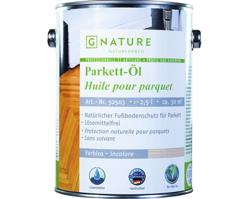 G-NATURE Huile pour bois incolore Intérieur 2,5 l Huile pour parquet en bidon de 2,5 litres