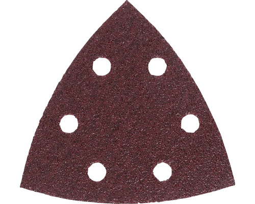 Bosch Feuille abrasive pour ponceuse triangulaire delta, 93x93x93 mm, grain 180, 6 trous, 50 pièces
