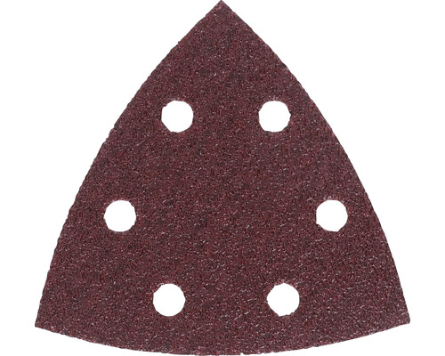 Bosch Feuille abrasive pour ponceuse triangulaire delta, 93x93x93 mm, grain 80, 6 trous, 50 pces