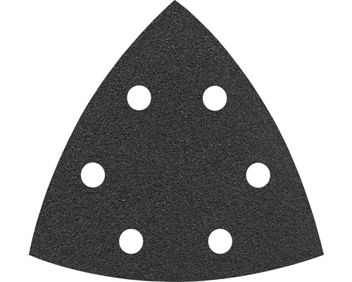 Bosch Feuille abrasive pour ponceuse triangulaire delta, 93x93x93 mm, grain 180, 6 trous, 50 pces