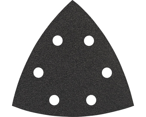 Bosch Feuille abrasive pour ponceuse triangulaire delta, 93x93x93 mm, grain 120, 6 trous, 50 pces