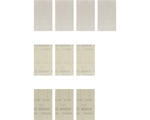 Bosch Schleifblatt für Schwingschleifer, 80x133 mm, Korn 80/120/180, Ungelocht, 10 Stück