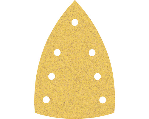 Bosch Feuille abrasive pour ponceuse triangulaire delta, 100x150 mm, grain 80, perforée, 50 pièces