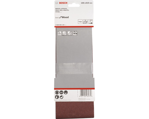 Bande abrasive Bosch pour bois, 100 x 610 mm