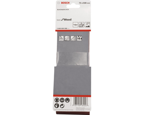 Bande abrasive Bosch 75 x 508 millimètres pour bois
