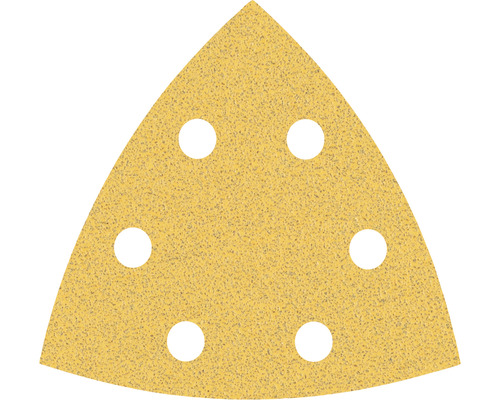 Bosch Feuille abrasive pour ponceuse triangulaire delta, 93x93x93 mm, grain 80, 6 trous, 50 pces