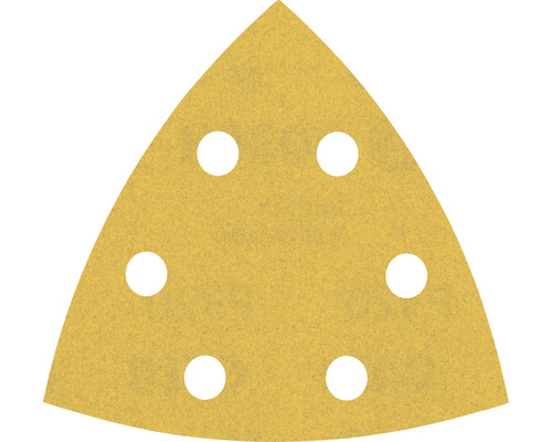 Bosch Feuille abrasive pour ponceuse triangulaire delta, 93x93x93 mm, grain 320, 6 trous, 50 pièces