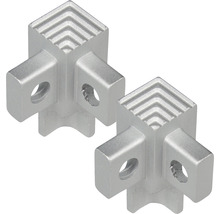 Deux connecteurs d''angle en aluminium