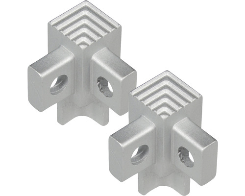 Deux connecteurs d''angle en aluminium