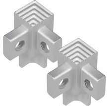 Deux connecteurs d''angle en aluminium
