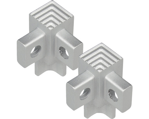 Deux connecteurs d''angle en aluminium
