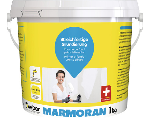 Sous-couche weber Marmoran G111 prête à peindre 1 kg Seau d''apprêt prêt à l''emploi, 1 kg