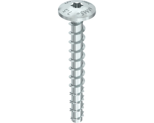 HECO Multi-Monti-plus MS Montageschienenanker Flachrundkopf Vollgewinde 7,5x40 mm blau verzinkt 100 Stück Holzschraube mit Senkkopf und Innensechsrundaufnahme