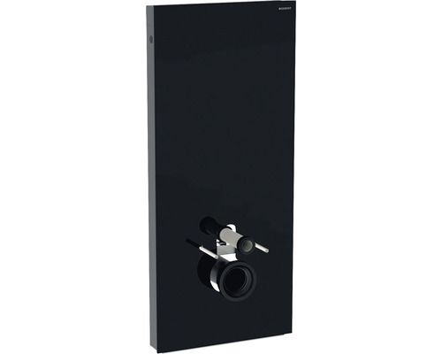 Bâti-support Geberit Monolith Plus pour WC au sol 114 cm noir 131.231.SJ.6 Système d''installation Geberit avec plaque de verre noire et raccords