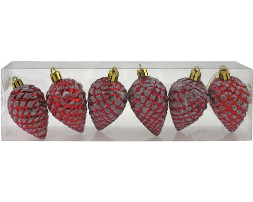 Bouchons de bijoux de Noël 6 pièces 8 cm rouge