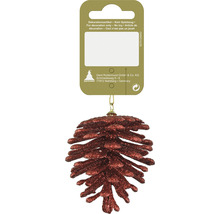 Forme de pomme de pin décorative scintillante à suspendre