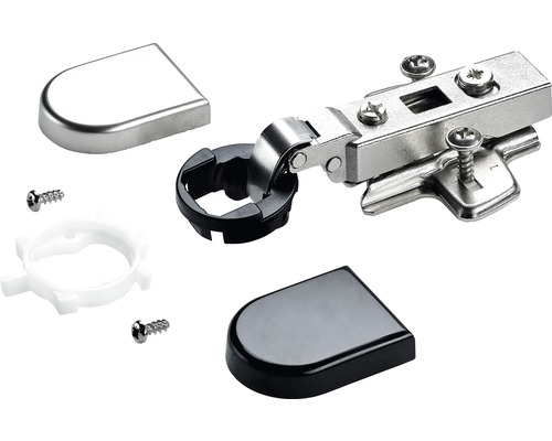 Topfscharnier Intermat Mini für Glastüren Ø 26 mm Mittelwandanschlag 2 Stück Charnière de meuble avec accessoires de montage
