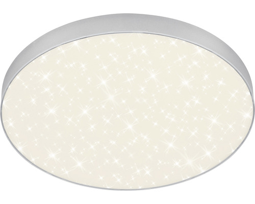LED Deckenleuchte Sternenhimmel 24,5W 2400 lm 4000 K Ø 38,7 cm rund silber Runde Deckenleuchte mit Sternenmuster