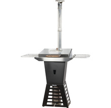 Barbecue au charbon de bois avec étagères et cheminée