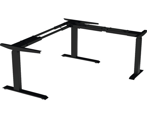 Piètement de table d'angle réglable en hauteur électrique à 3 niveaux 610-1270 mm 3 moteurs noir