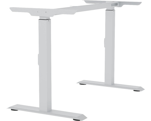 Piètement de table à 10 niveaux manuel réglable en hauteur 670-900 mm argent Structure pour bureau réglable en hauteur