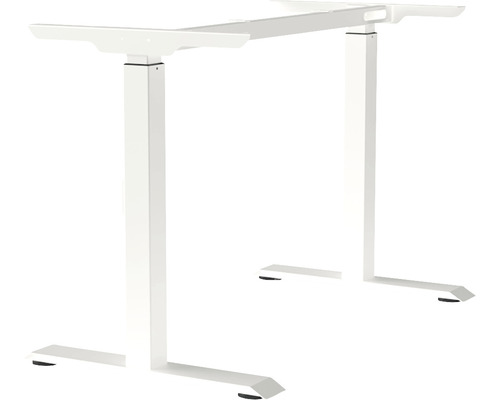 Piètement de table à 10 niveaux manuel réglable en hauteur 670-900 mm blanc