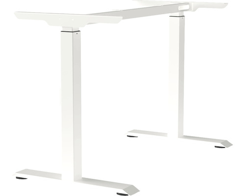 Piètement de table à 10 niveaux manuel réglable en hauteur 670-900 mm blanc Piètement de bureau réglable