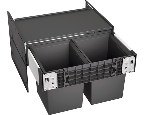Poubelle de tri sélectif encastrée Blanco SELECT II Compact 60/2 2x17 l 526207 Système de tri des déchets avec deux récipients pour montage en cuisine