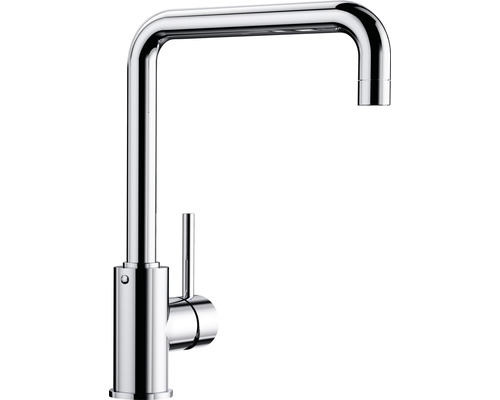Robinetterie de cuisine haute pression Blanco MILI chrome galvanisé 519413 Robinet de cuisine avec bec carré