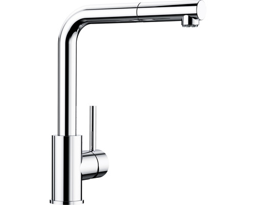 Robinetterie de cuisine basse pression Blanco MILA-S chrome galvanisé 521466 Robinet de cuisine en métal avec bec pivotant