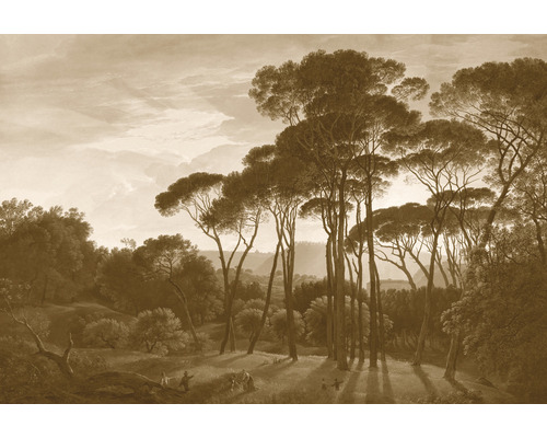 Papier peint panoramique intissé impression numérique DD118819 History of Art Italian Landscape Sepia 4 pces 400 x 270 cm