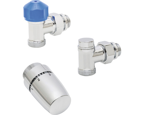 ARROLL Heizkörperventile Uk28 – 2 Stück, Chrom Finish, Mit Holzgriff (FSC), 1/2 Zoll BSPT Anschluss