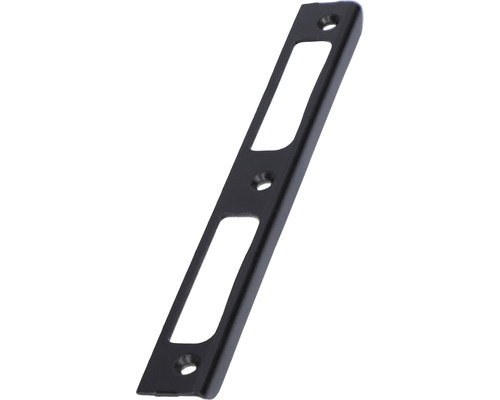Gâche à équerre Alpertec pour porte intérieure gauche/droite noir mat 8x20x170 mm Ferrure de porte en métal avec évidements et trous de forage