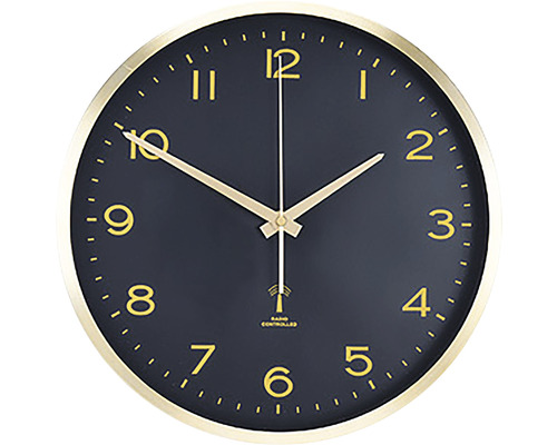 Horloge murale dorée noir Ø 30 cm