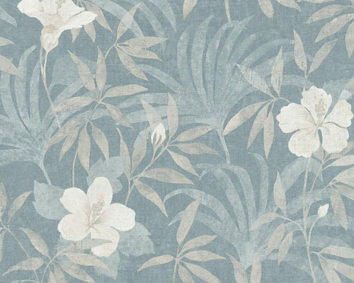 Papier peint à motifs de fleurs et de feuilles