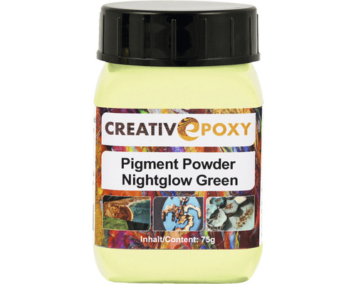 CreativEpoxy Pigment Pulver für Giessharz Nightglow 75 g Kreativ Epoxid Pigmentpulver Nachtleuchtendes Grün, 75g