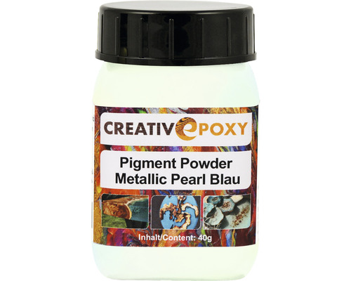 Poudre CreativEpoxy Pigment pearl bleu 40g Poudre de pigment époxy créative bleu perle métallique dans un pot de 40 grammes