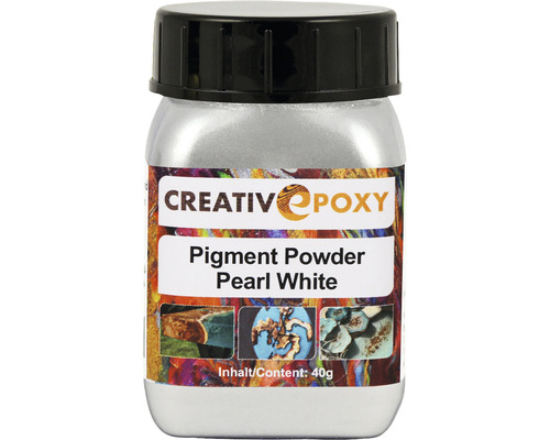 CreativEpoxy Pigment Pulver für Giessharz Pearl weiss 40 g Kreativ Epoxid Pigmentpulver Perlweiss, 40 Gramm
