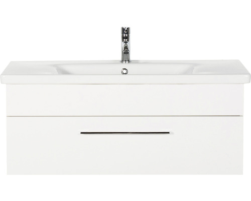 Lavabo avec meuble bas Marlin 3400 lxhxp 100x40.6x45.5 cm couleur de façade blanc