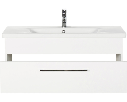 Waschtischunterschrank mit Waschbecken und Armatur