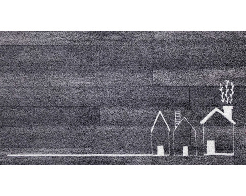 Tapis d'entrée Creation Three Houses Wood gris 66x120 cm
