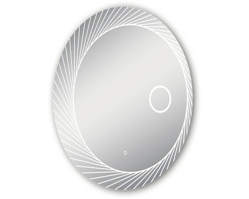 Miroir rond avec éclairage LED et cadre décoratif